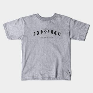 It's Just A Phase Witchy Moon Phase Kids T-Shirt